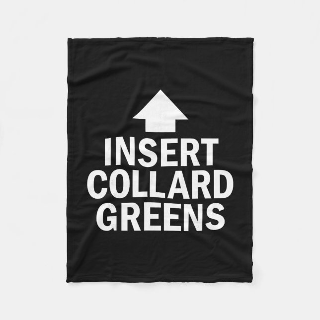 Insert Collard Greens Thanksgiving Pointing Arrow  Fleece Blanket (Front)
