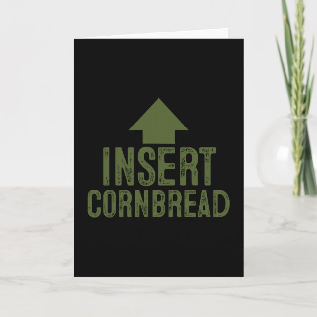 Insert Cornbread Funny Thanksgiving Pointing Arrow Card (Front)