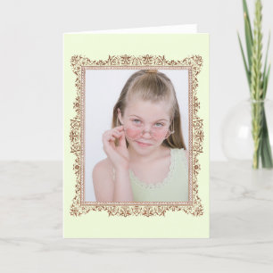 Insert Family Photo Antique Pink Frame Card