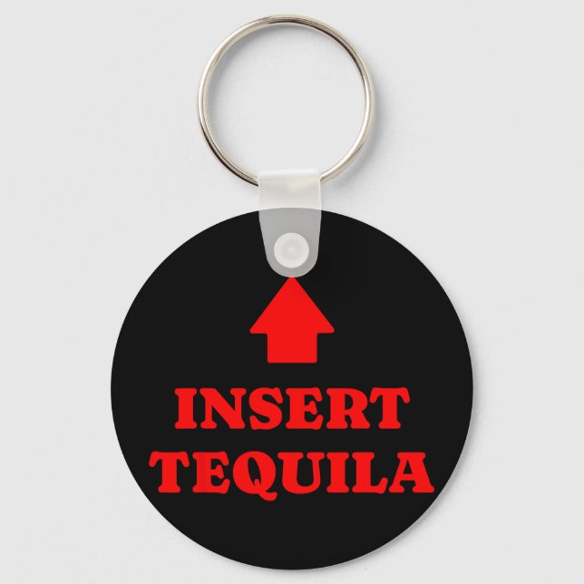 Insert funny drinking humour  key ring (Front)