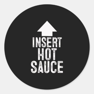 Insert Hot Sauce Halloween Pointing Arrow To Mouth Classic Round Sticker