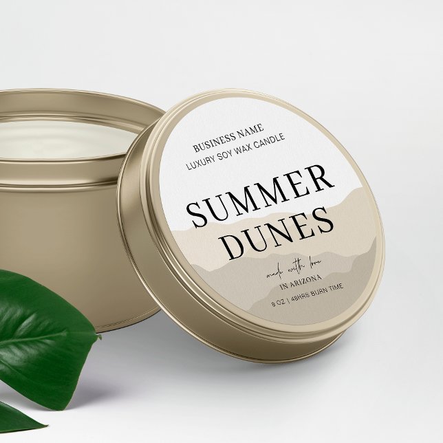 Insert Logo Modern Boho Beige Candle Jar Packaging Classic Round Sticker (Creator Uploaded)