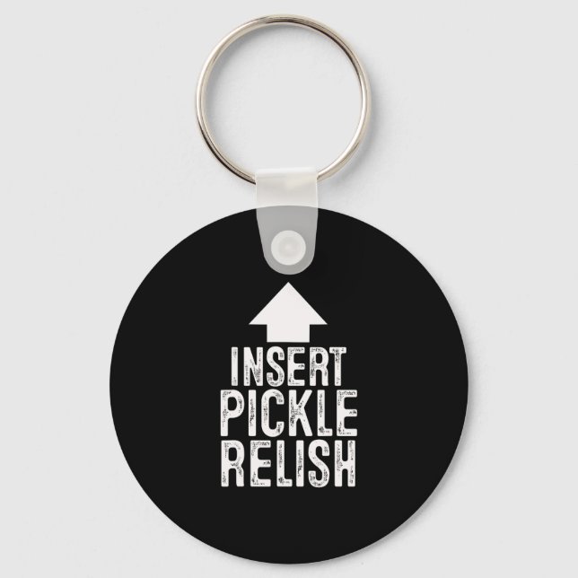 Insert Pickle Relish Halloween Pointing Arrow To M Key Ring (Front)