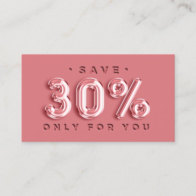 INSERT QRCODE 30%OFF Rose Balloon Discount Code (Front)