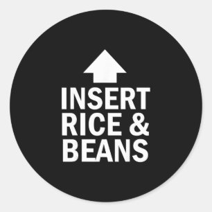 Insert Rice And Beans Thanksgiving Pointing Arrow  Classic Round Sticker