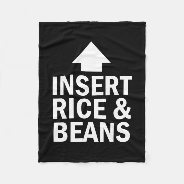 Insert Rice And Beans Thanksgiving Pointing Arrow  Fleece Blanket (Front)