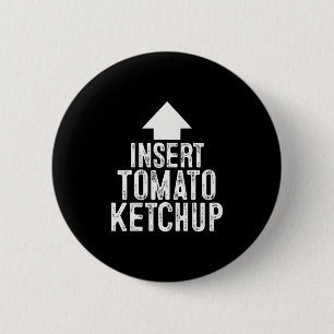 Insert Tomato Ketchup Halloween Pointing Arrow To  6 Cm Round Badge