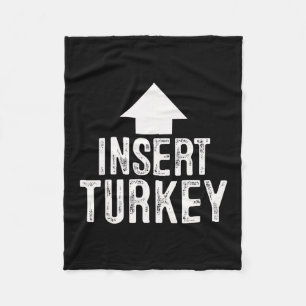 Insert Turkey Thanksgiving Halloween Pointing Arro Fleece Blanket