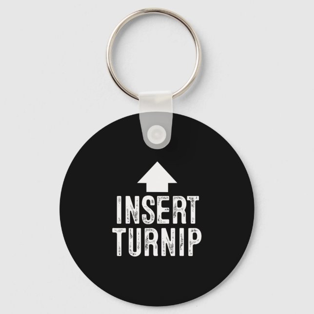 Insert Turnip Thanksgiving Pointing Arrow To Mouth Key Ring (Front)