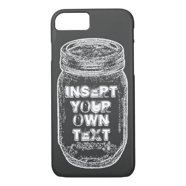 Insert Your Own Text Mason Jar Chalkboard Style Case-Mate iPhone Case (Back)