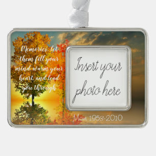 Insert your photo silver plated framed ornament
