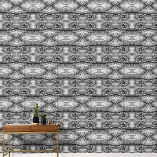 Inside a semi-precious stone, black & white large wallpaper (Hallway)