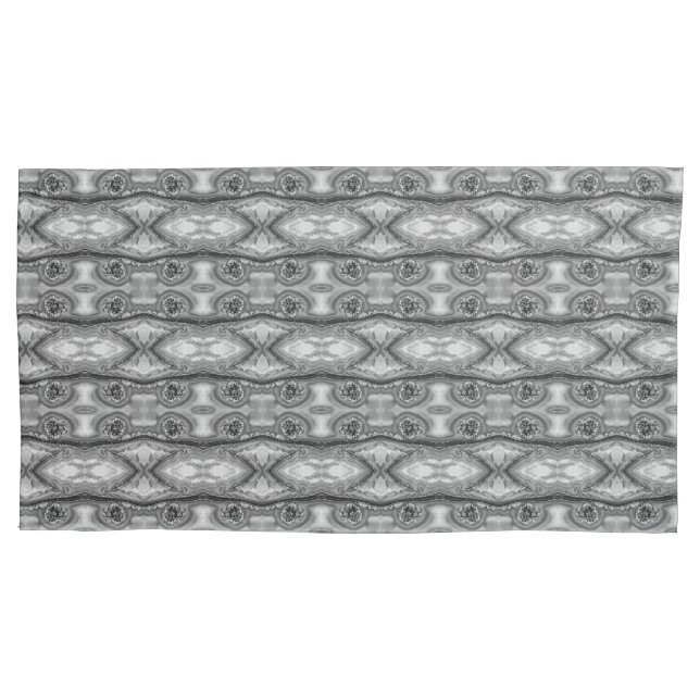 Inside a semi-precious stone grey small pattern pillowcase (Front)