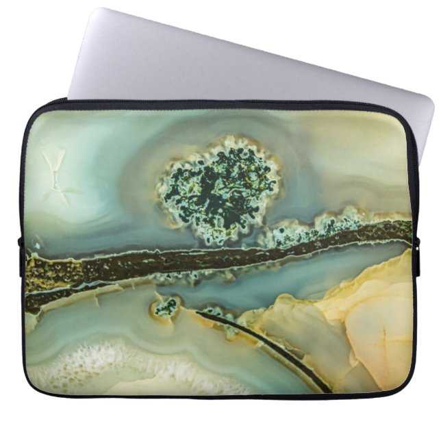 Inside a semi-precious stone laptop sleeve (Front)