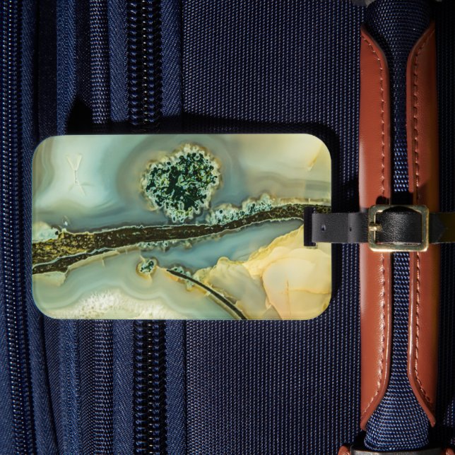 Inside a semi-precious stone luggage tag (Front Insitu 4)