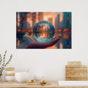 Inside a sphere poster