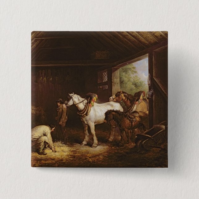 Inside a Stable 15 Cm Square Badge (Front)