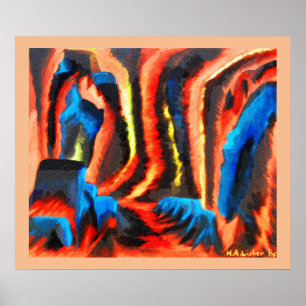 Inside a volcano poster