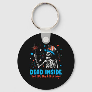 Inside But It The 4th Of July Skeleton Independenc Key Ring