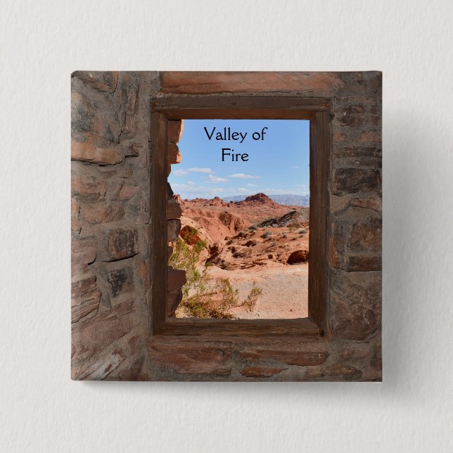 Inside cabin view of the Valley of Fire    15 Cm Square Badge (Front)