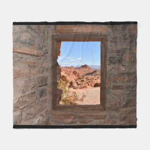 Inside cabin view of the Valley of Fire Fleece Blanket