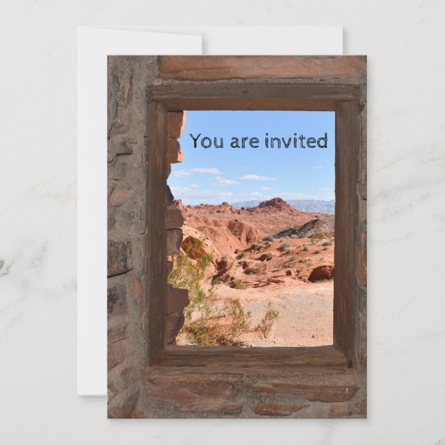 Inside cabin view of the Valley of Fire   Invitation (Front)