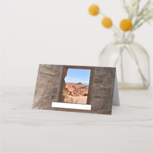 Inside cabin view of the Valley of Fire Place Card