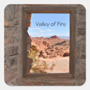 Inside cabin view of the Valley of Fire Square Sticker