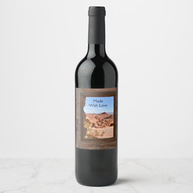 Inside cabin view of the Valley of Fire   Wine Label (Front)