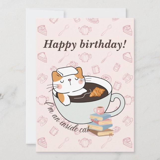 Inside Cat Spa Birthday Card (Front)