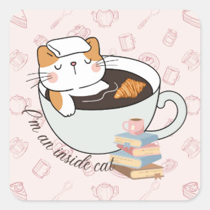 Inside Cat Spa Square Sticker