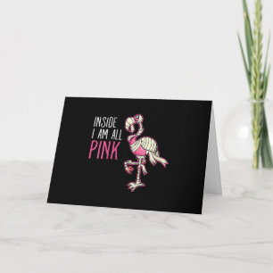 Inside I Am All Pink Flamingo Funny Flamingo Card