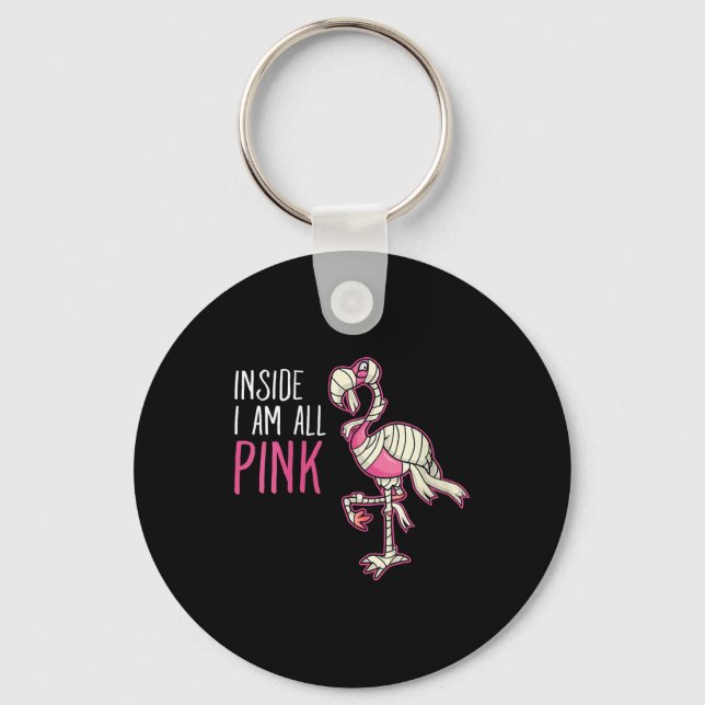 Inside I Am All Pink Flamingo | Funny Flamingo Key Ring (Front)