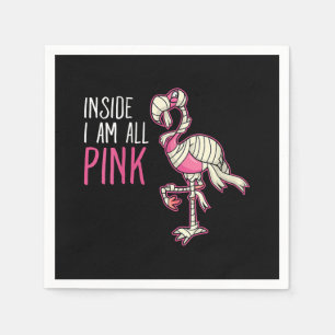 Inside I Am All Pink Flamingo Funny Flamingo Napkin