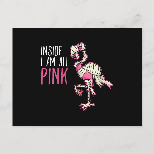 Inside I Am All Pink Flamingo | Funny Flamingo Postcard (Front)