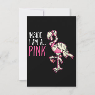 Inside I Am All Pink Flamingo   Funny Flamingo Thank You Card