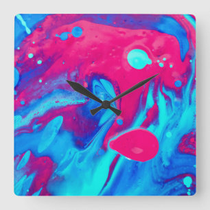 Inside of a lava lamp square wall clock
