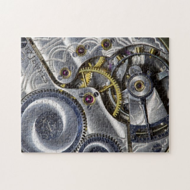 Inside of a pocket watch puzzle (Horizontal)