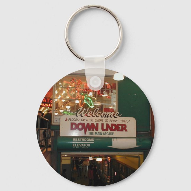 Inside Of Pike Place Market In Seattle Key Ring (Front)