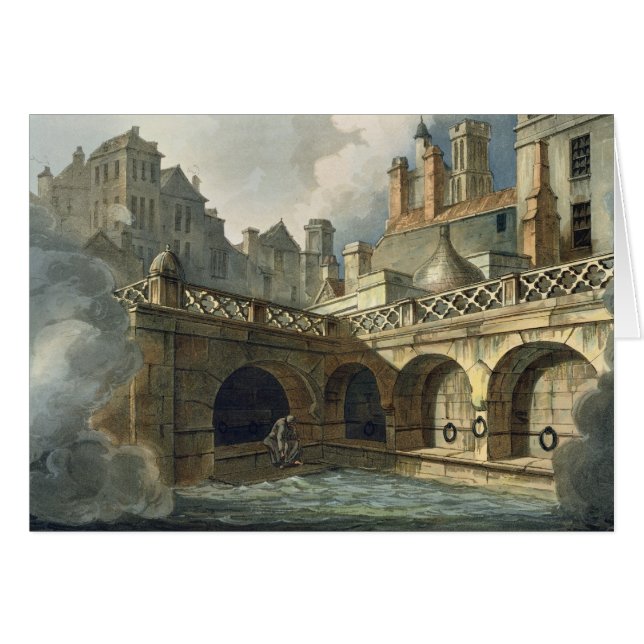 Inside of Queen's Bath, from 'Bath Illustrated by (Front Horizontal)