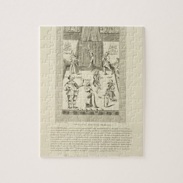 Inside of the Red Bull Playhouse, frontispiece to Jigsaw Puzzle (Vertical)