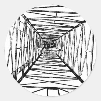 Inside Oil Drill Rig Sketch Classic Round Sticker