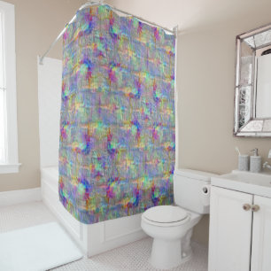 Inside out colored spots under straight thin lines shower curtain