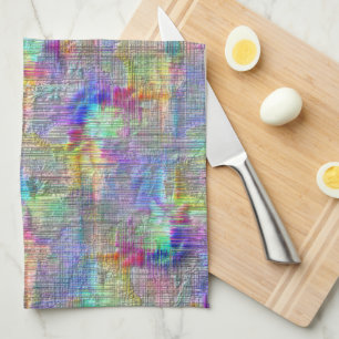 Inside out coloured spots under straight thin line tea towel