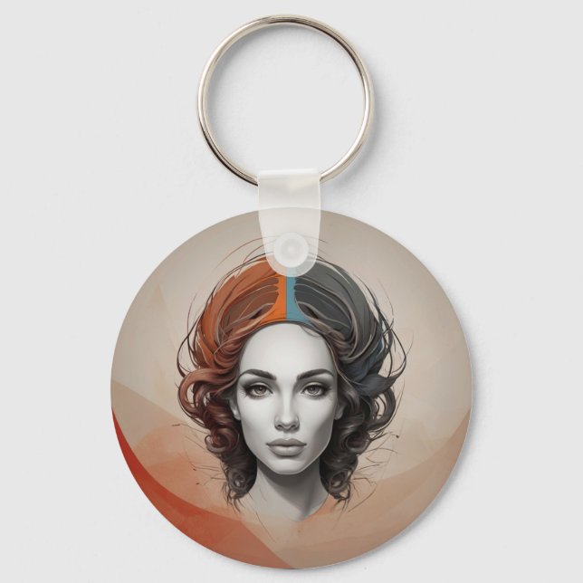 inside out vivid girl key ring (Front)