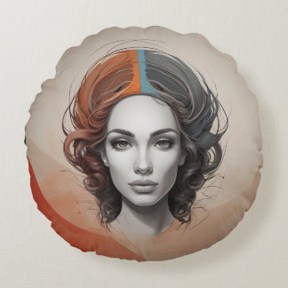 inside out vivid girl round cushion