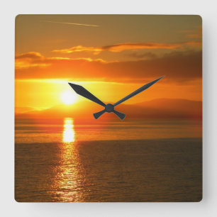 Inside Passage Sunset Square Wall Clock