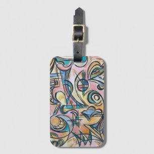Inside The Labyrinth-Hand Painted Abstract Art Luggage Tag