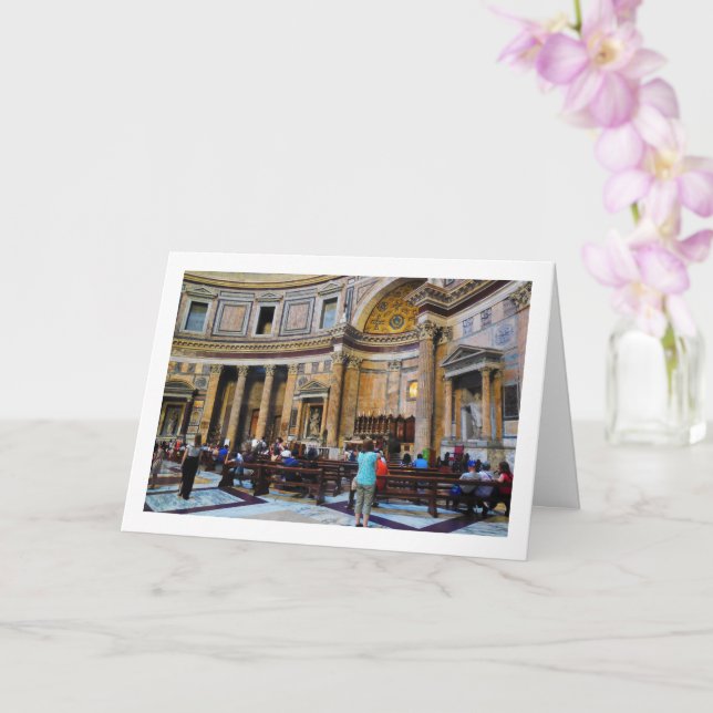 Inside The Pantheon, Rome, Italy Card (Orchid)