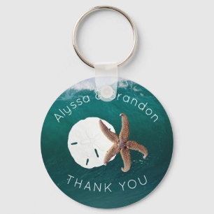 Inside the Wave Beach Wedding Key Ring Favor